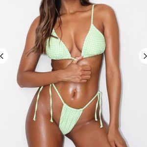 Missguided green Gingham Bikini Set NWOT